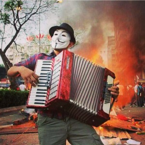 Anonymous Accordion Player during Turkey protests (X-post from ranonymous) - Imgur